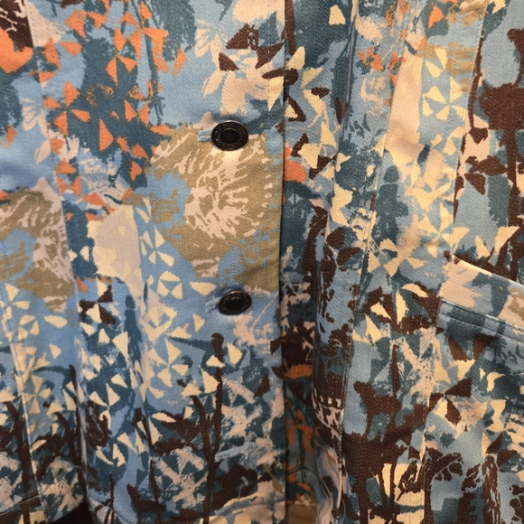 Christopher & Banks jean denim blazer button down misses size large BNWOT - Picture 6 of 11